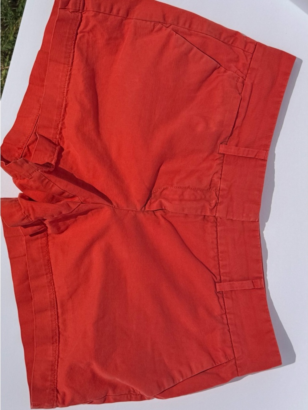 LOFT Red Casual Shorts with Purple Trim